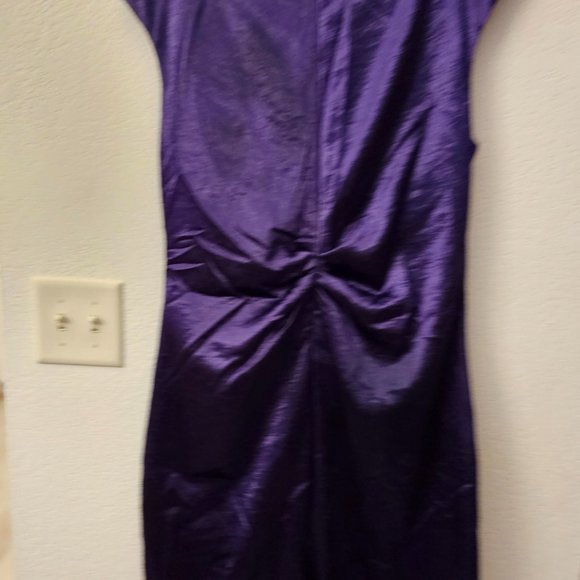 CONNECTED Apparel Women's Dress Size 14, Purple Ruched Front - NWOT - Picture 8 of 8